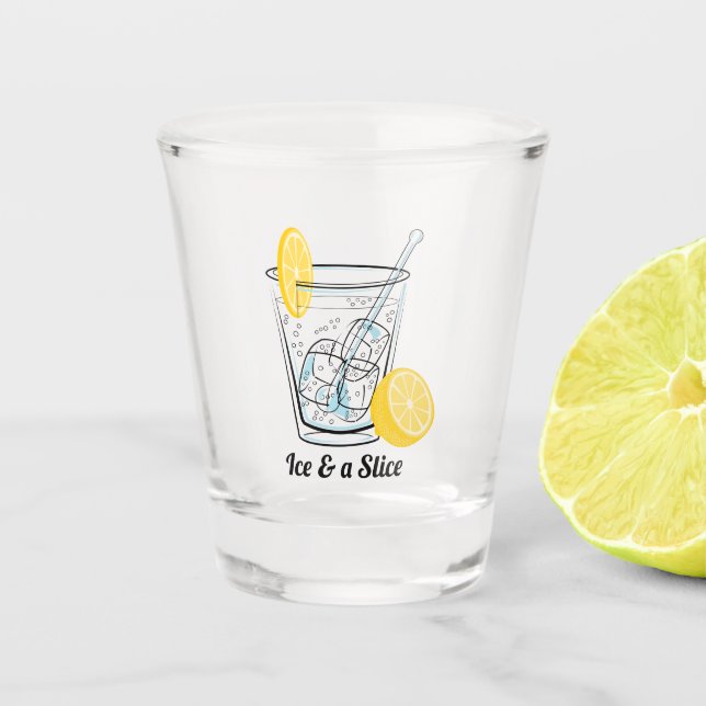 Eis und eine Scheibe, Gin & Tonic Schnapsglas (Vorderseite)
