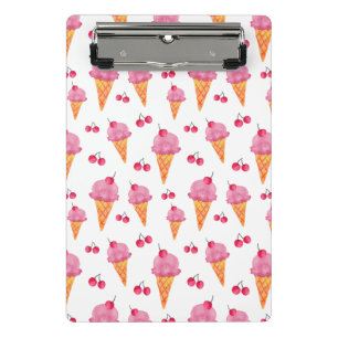 Eis und Kirschen Mini Klemmbrett