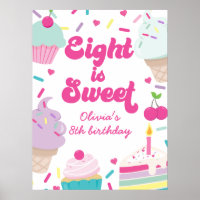 Eis und Kuchen Acht ist süß 8. Geburtstag