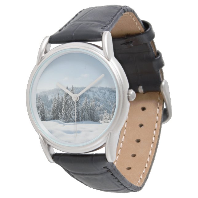 Eis und Schnee | Allgäu Bayern Deutschland Armbanduhr (Schrägansicht)