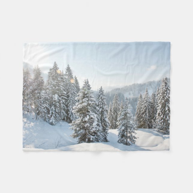 Eis und Schnee | Allgäu Bayern Süddeutschland Fleecedecke (Vorderseite (Horizontal))