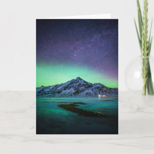 Eis und Schnee   Aurora Borealis Milky Way Island Karte