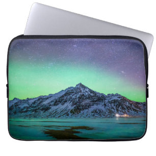 Eis und Schnee   Aurora Borealis Milky Way Island Laptopschutzhülle
