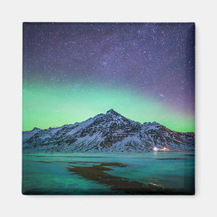 Eis und Schnee   Aurora Borealis Milky Way Island Magnet