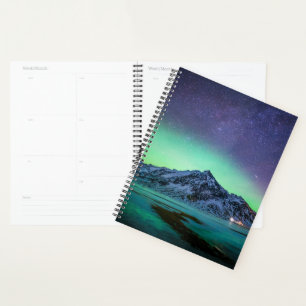 Eis und Schnee Aurora Borealis Milky Way Island Planer