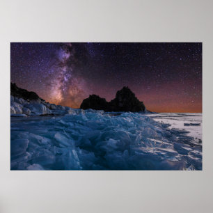 Eis und Schnee   Baikalsee, Sibirien, Russland Poster