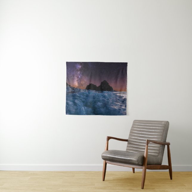 Eis und Schnee | Baikalsee, Sibirien, Russland Wandteppich (Beispiel (Horizontal))