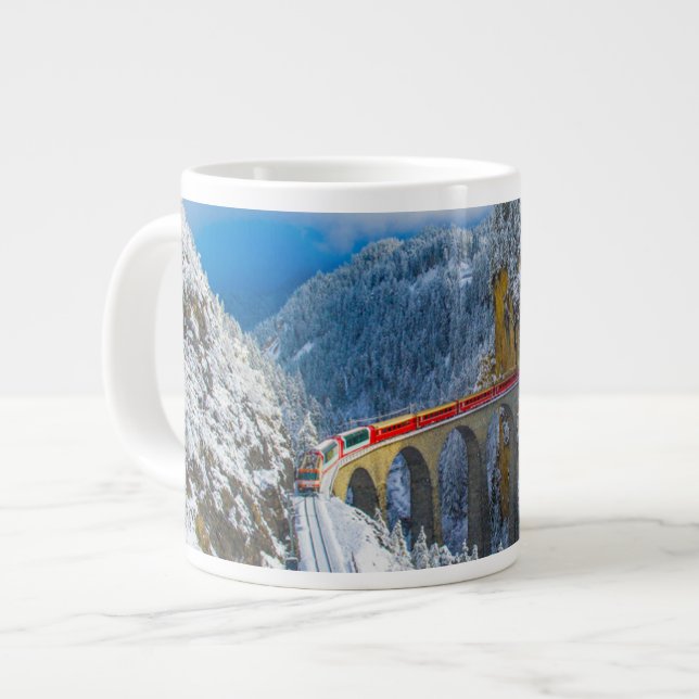 Eis und Schnee | Bernina Express, Schweiz Jumbo-Tasse (Vorderseite Links)