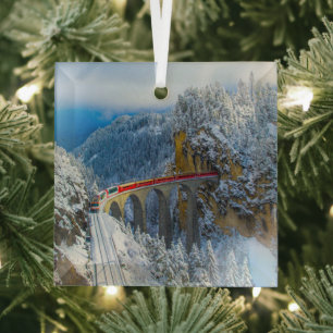 Eis und Schnee Bernina Express, Schweiz Ornament Aus Glas