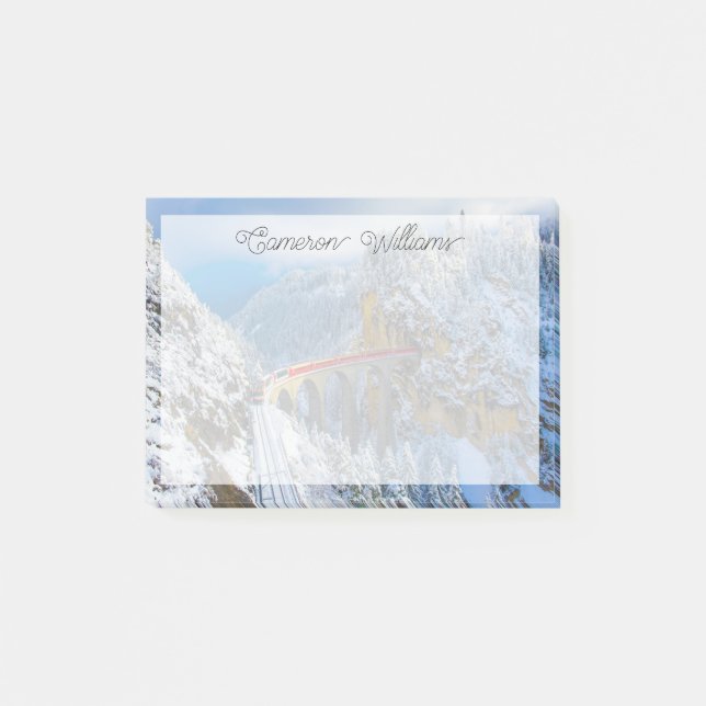 Eis und Schnee | Bernina Express, Schweiz Post-it Klebezettel (Vorderseite)