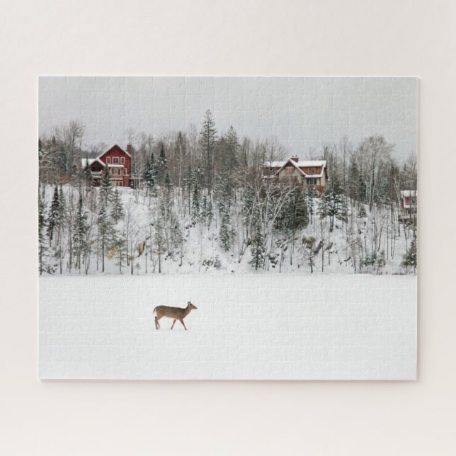 Eis und Schnee | Deh in Snow Quebec, Kanada Puzzle (Horizontal)
