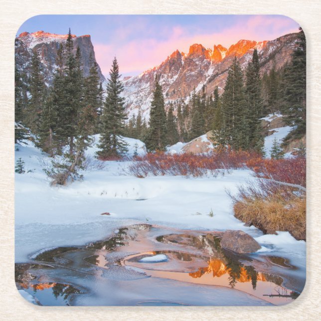 Eis und Schnee | Estes Park, Colorado Rechteckiger Pappuntersetzer (Vorderseite)