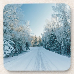 Eis und Schnee   Frozen Winter Road Russland, Sibi Getränkeuntersetzer