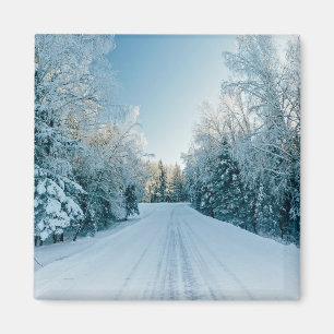 Eis und Schnee   Frozen Winter Road Russland, Sibi Magnet