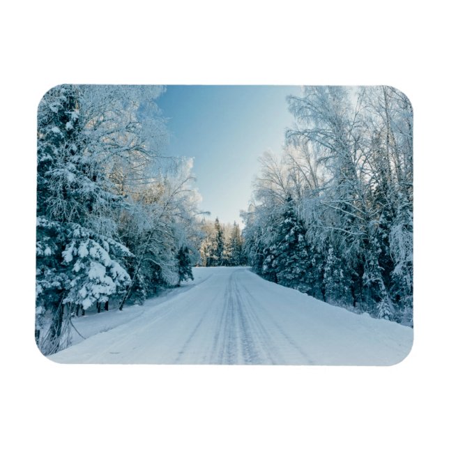 Eis und Schnee | Frozen Winter Road Russland, Sibi Magnet (Horizontal)