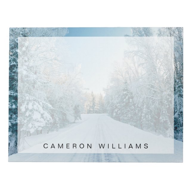 Eis und Schnee | Frozen Winter Road Russland, Sibi Notizblock (Vorderseite)