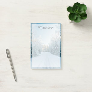 Eis und Schnee   Frozen Winter Road Russland, Sibi Post-it Klebezettel