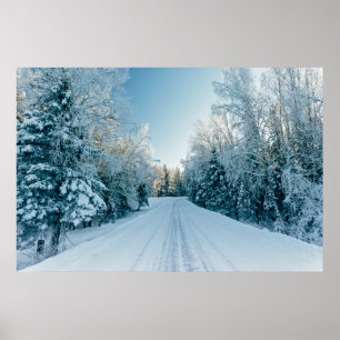 Eis und Schnee   Frozen Winter Road Russland, Sibi Poster