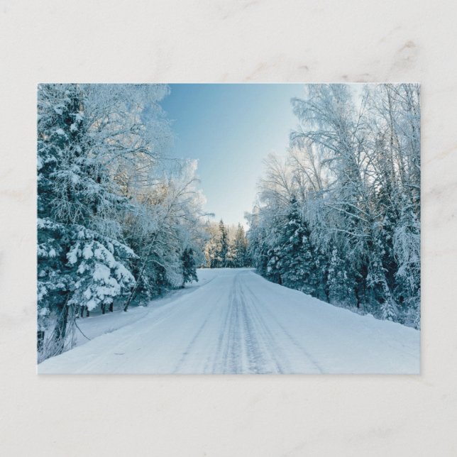 Eis und Schnee | Frozen Winter Road Russland, Sibi Postkarte (Vorderseite)