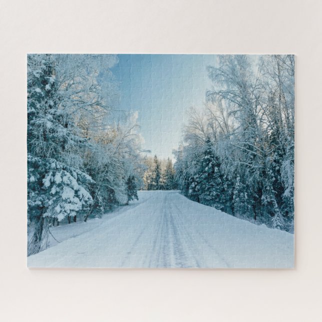 Eis und Schnee | Frozen Winter Road Russland, Sibi Puzzle (Horizontal)