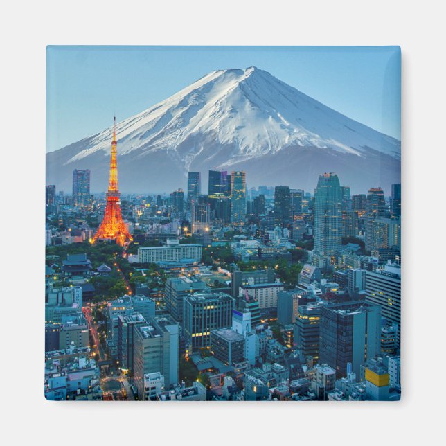 Eis und Schnee | Fuji & Tokyo Skyline Magnet (Vorne)
