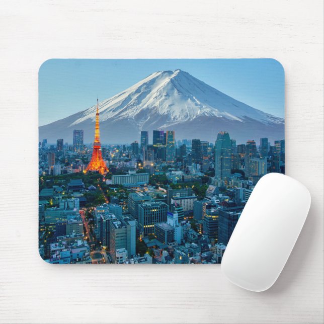 Eis und Schnee | Fuji & Tokyo Skyline Mousepad (Mit Mouse)
