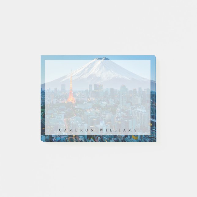 Eis und Schnee | Fuji & Tokyo Skyline Post-it Klebezettel (Vorderseite)