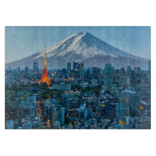 Eis und Schnee   Fuji & Tokyo Skyline Schneidebrett
