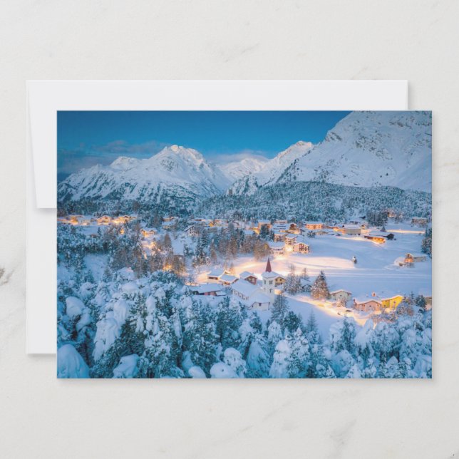 Eis und Schnee | Graubunden, Engadin, Schweiz Dankeskarte (Vorderseite)