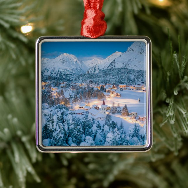 Eis und Schnee | Graubunden, Engadin, Schweiz Ornament Aus Metall (Baum)