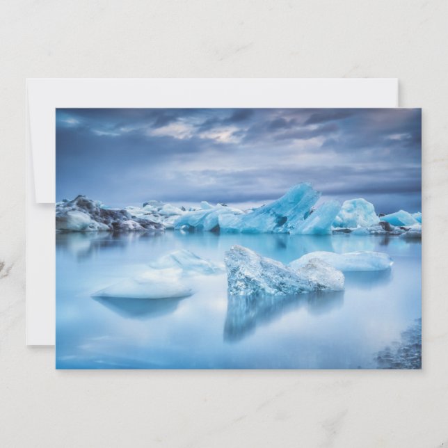 Eis und Schnee | Jokulsarlon Lagoon, Island Dankeskarte (Vorderseite)