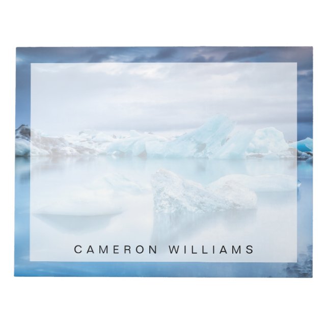 Eis und Schnee | Jokulsarlon Lagoon, Island Notizblock (Vorderseite)