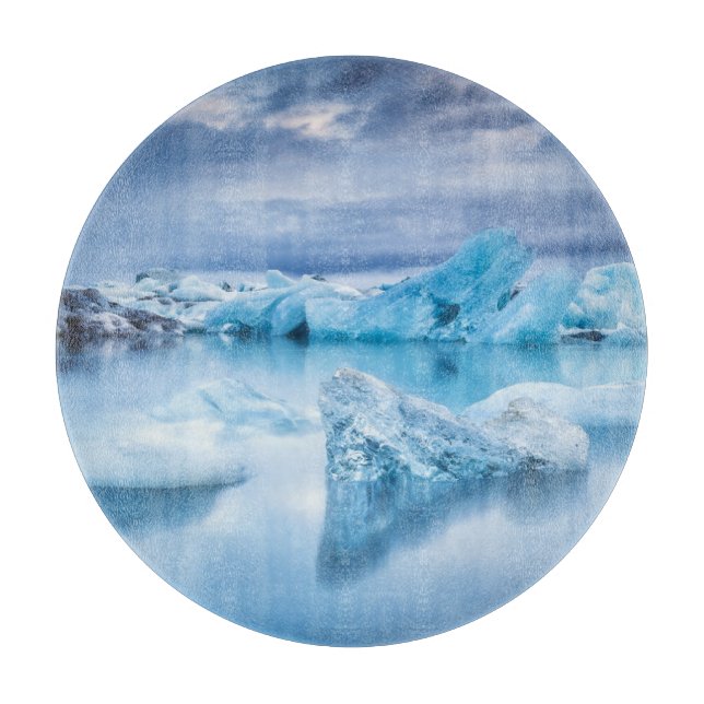 Eis und Schnee | Jokulsarlon Lagoon, Island Schneidebrett (Vorderseite)