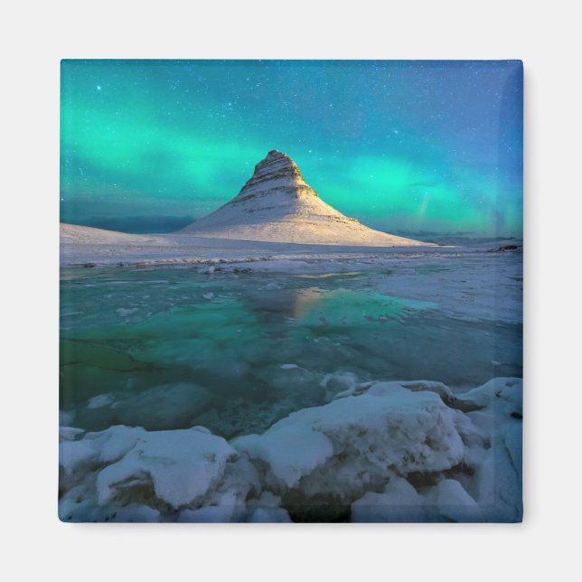 Eis und Schnee | Kirkjufell Mountain, Island Magnet (Vorne)