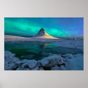 Eis und Schnee   Kirkjufell Mountain, Island Poster