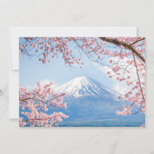 Eis und Schnee   Kirschblüten Berg Fuji Japan Dankeskarte
