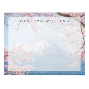Eis und Schnee Kirschblüten Berg Fuji Japan Notizblock