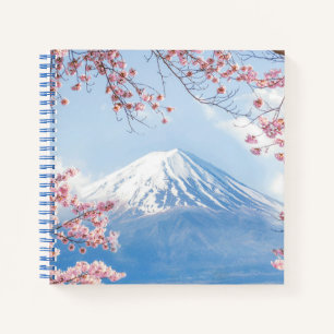 Eis und Schnee   Kirschblüten Berg Fuji Japan Notizbuch