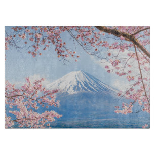 Eis und Schnee Kirschblüten Berg Fuji Japan Schneidebrett