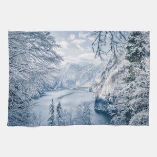 Eis und Schnee Königssee, Deutschland Geschirrtuch