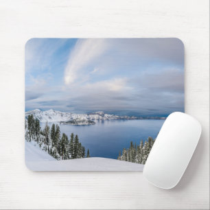 Eis und Schnee Kratersee Oregon Mousepad