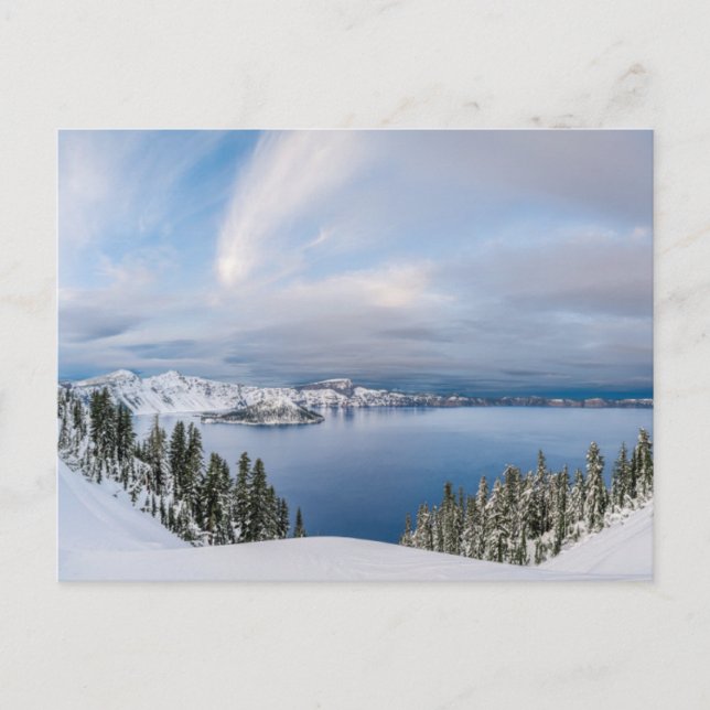 Eis und Schnee | Kratersee Oregon Postkarte (Vorderseite)