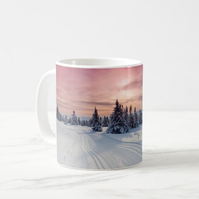 Eis und Schnee | Lillehammer, Norwegen Kaffeetasse (Vorderseite Links)