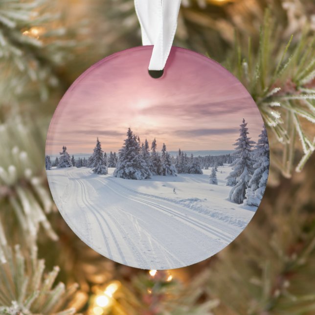 Eis und Schnee | Lillehammer, Norwegen Ornament (Baum)