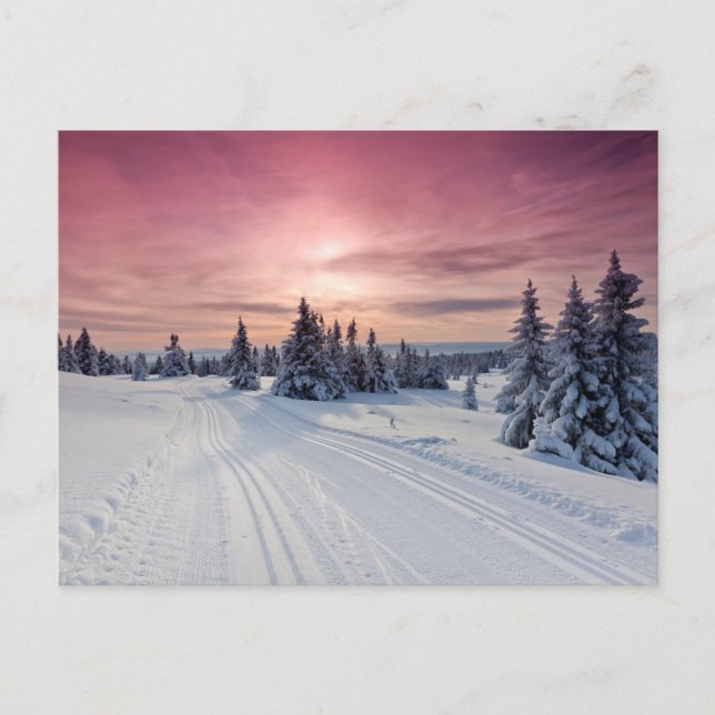 Eis und Schnee | Lillehammer, Norwegen Postkarte (Vorderseite)