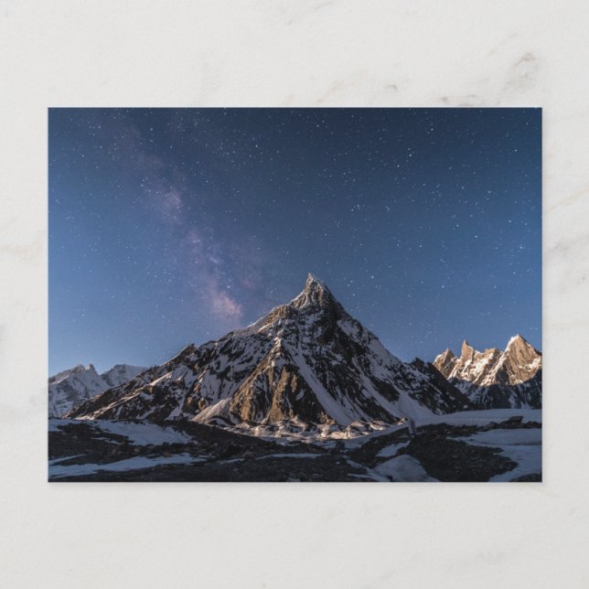 Eis und Schnee | Milky Way Baltoro Glacier, Pakist Postkarte (Vorderseite)
