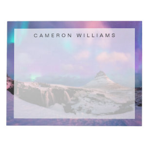 Eis und Schnee   Nordlichter, Kirkjufell Notizblock