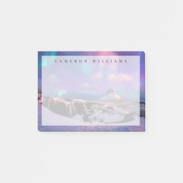 Eis und Schnee | Nordlichter, Kirkjufell Post-it Klebezettel (Vorderseite)