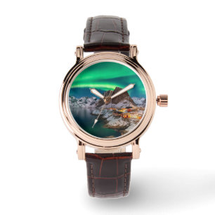 Eis und Schnee Nordlichter, Norwegen Armbanduhr