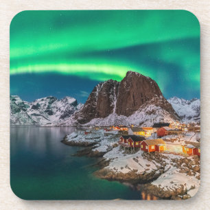 Eis und Schnee Nordlichter, Norwegen Getränkeuntersetzer